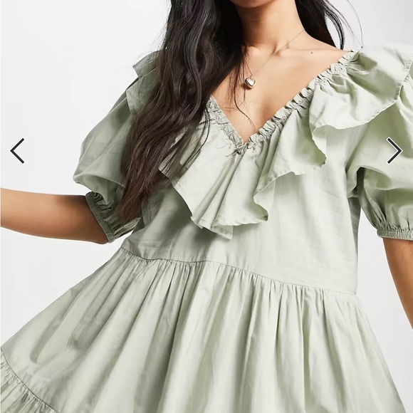 ASOS Green smock dress - Picture 3 of 5